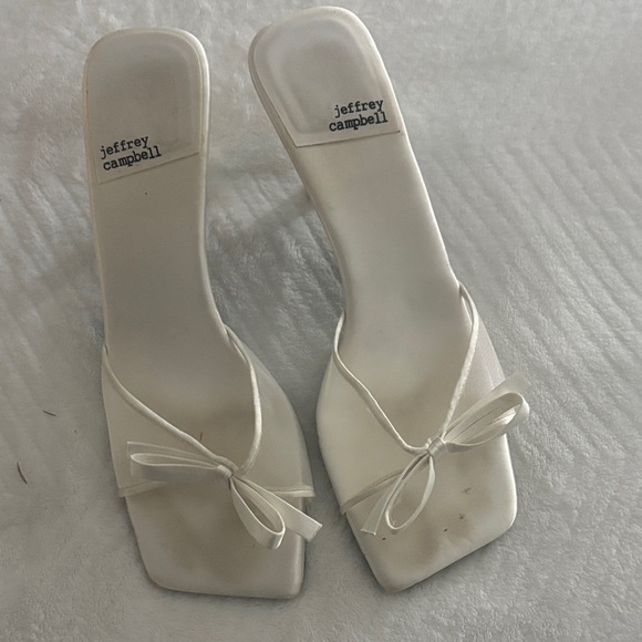 Jeffrey Campbell Cream Heeled Sandals - Picture 1 of 3